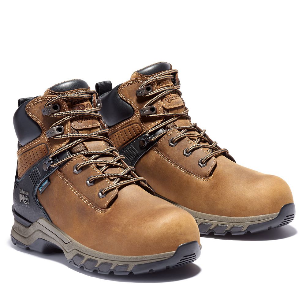 Timberland Μποτακια Εργασίας Γυναικεια Καφε/Μαυρα - Pro® Hypercharge 6-Inch Composite-Toe Waterproof